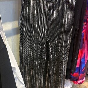 Shimmering Black and Silver Pants